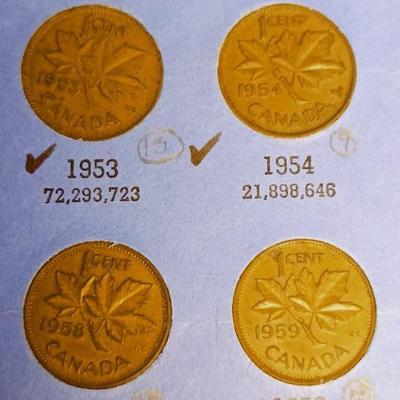 PARTIAL BOOK OF CANADIAN SMALL CENT