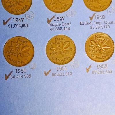 PARTIAL BOOK OF CANADIAN SMALL CENT