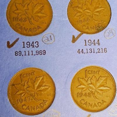 PARTIAL BOOK OF CANADIAN SMALL CENT