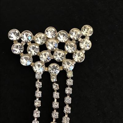 Art Deco Style Large Rhinestone Inset Cascade