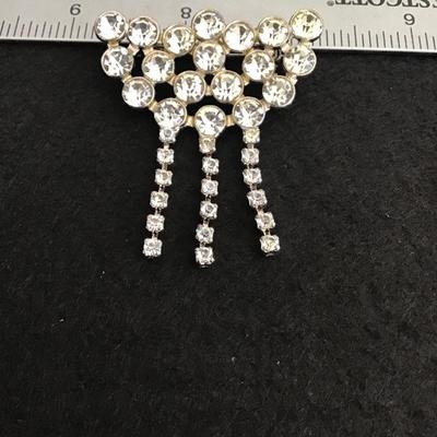Art Deco Style Large Rhinestone Inset Cascade