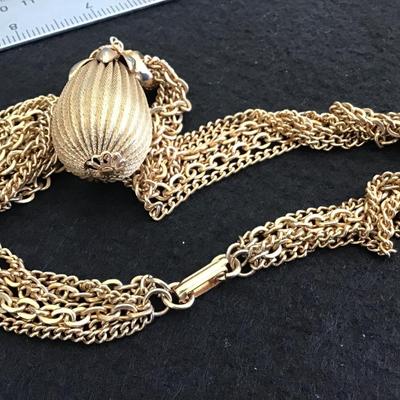 Vintage Multi Strand Gold Tone Acorn/Ornate Necklace
