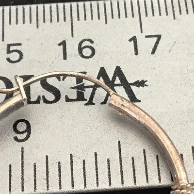 Glass Crystal Silver Hoop