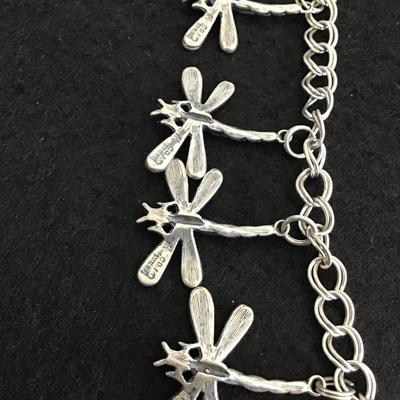CDI Sterling Silver Dragon Fly Bracelet