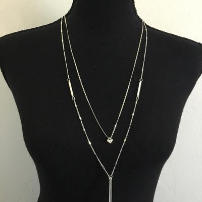 Lauren Conrad, cubic zirconia Silver-tone multi layered fashion necklace