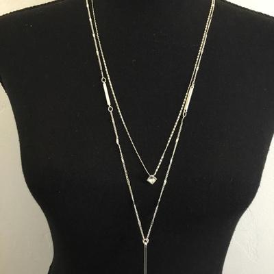 Lauren Conrad, cubic zirconia Silver-tone multi layered fashion necklace