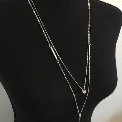 Lauren Conrad, cubic zirconia Silver-tone multi layered fashion necklace
