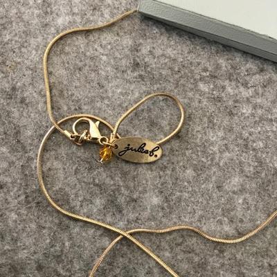 Jules B gold tone rhinestone, faux, pearl necklace