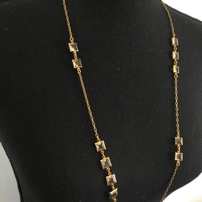Vintage J. Crew , gold tone, crystal fashion, necklace
