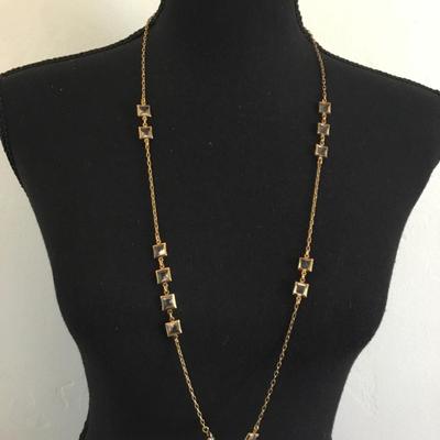 Vintage J. Crew , gold tone, crystal fashion, necklace