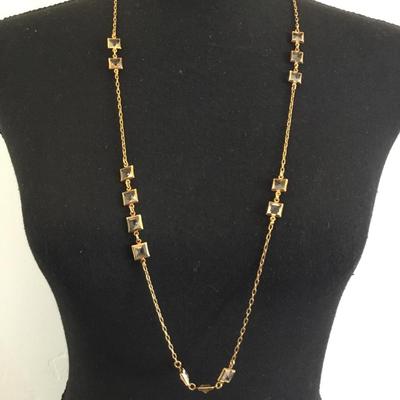 Vintage J. Crew , gold tone, crystal fashion, necklace