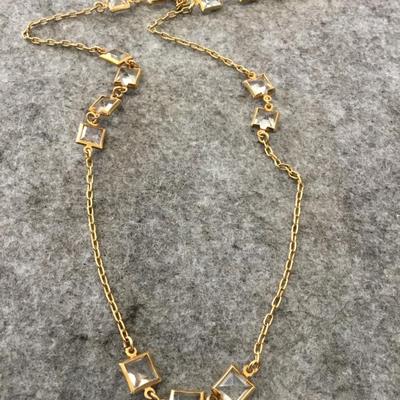 Vintage J. Crew , gold tone, crystal fashion, necklace