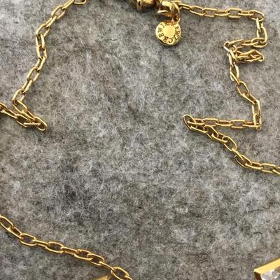 Vintage J. Crew , gold tone, crystal fashion, necklace