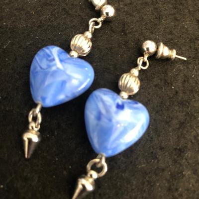 Glass Heart Earrings