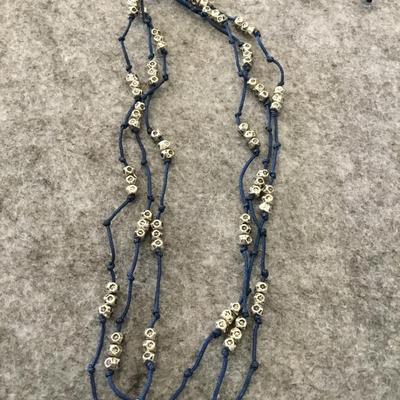 Cute Silver tone slider necklace