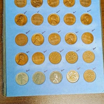 OLD US AND CANADIAN PENNIES