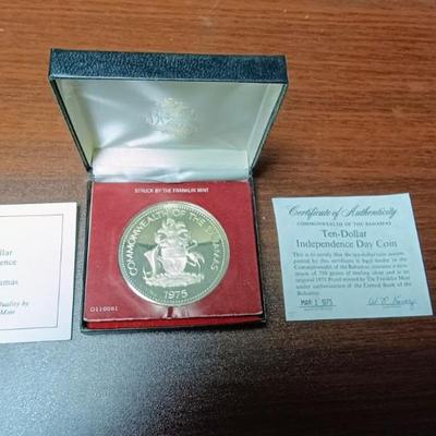 TEN-DOLLAR INDEPENDENCE COIN 750 GRAINS OF STERLING SILVER