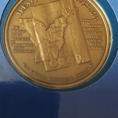 .900 SILVER COIN FRENCH D-DAY & 200th ANNIVERSARY OF THE TREATY OF PARIS MEDAL