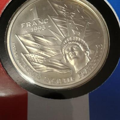.900 SILVER COIN FRENCH D-DAY & 200th ANNIVERSARY OF THE TREATY OF PARIS MEDAL