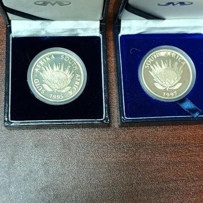 2 SILVER PROTEA COINS