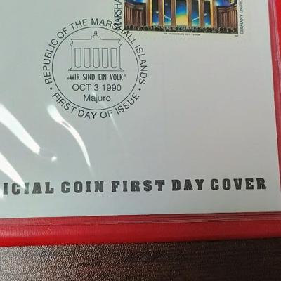 "THE OPENING OF THE BERLIN WALL" .999 SILVER MEDAL AND US HALF DOLLAR AND GERMAN COIN