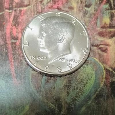 "THE OPENING OF THE BERLIN WALL" .999 SILVER MEDAL AND US HALF DOLLAR AND GERMAN COIN