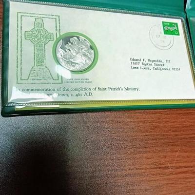 $5 COOK ISLAND COIN & .999 SILVER ST PATRICK'S DAY COIN