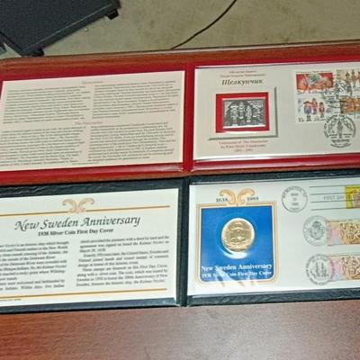NEW SWEDEN ANNIVERSARY COIN & NUTCRACKER SILVER STAMP