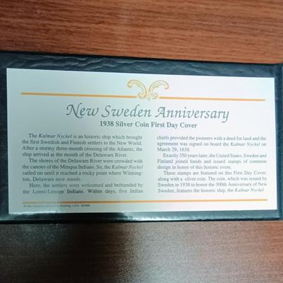 NEW SWEDEN ANNIVERSARY COIN & NUTCRACKER SILVER STAMP