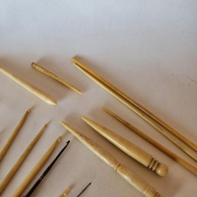 Antique Bone Crochet Hooks