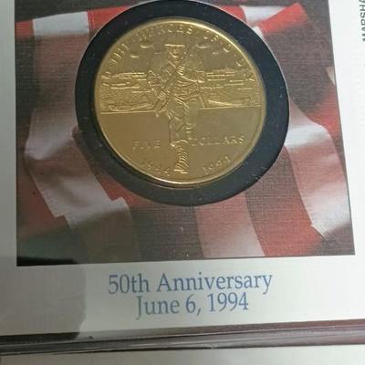 SILVER $1 JAMESTOWN 400th ANNIVERSARY & HEROES OF D-DAY $5 COIN