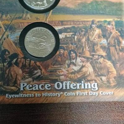 THOMAS EDISON SILVER DOLLAR & EYEWITNESS TO HISTORY COINS AND FIRST DAY ISSUE