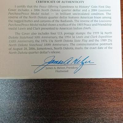 THOMAS EDISON SILVER DOLLAR & EYEWITNESS TO HISTORY COINS AND FIRST DAY ISSUE