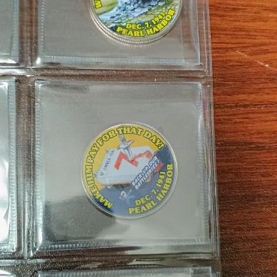 WWII THE PEARL HARBOR COLORIZED KENNEDY HALF DOLLARS