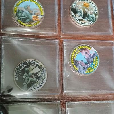 WWII THE PEARL HARBOR COLORIZED KENNEDY HALF DOLLARS