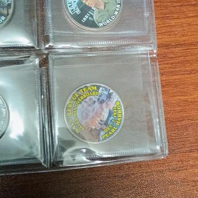 WWII THE PEARL HARBOR COLORIZED KENNEDY HALF DOLLARS