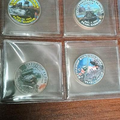 WWII THE PEARL HARBOR COLORIZED KENNEDY HALF DOLLARS