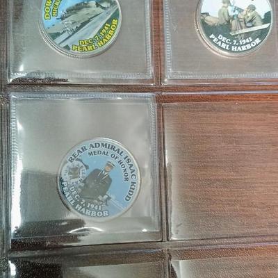 WWII THE PEARL HARBOR COLORIZED KENNEDY HALF DOLLARS