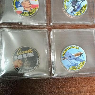 WWII THE PEARL HARBOR COLORIZED KENNEDY HALF DOLLARS