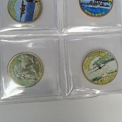 WWII COLORIZED KENNEDY HALF DOLLARS