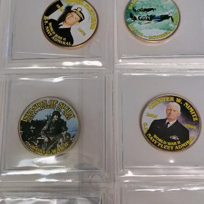WWII COLORIZED KENNEDY HALF DOLLARS