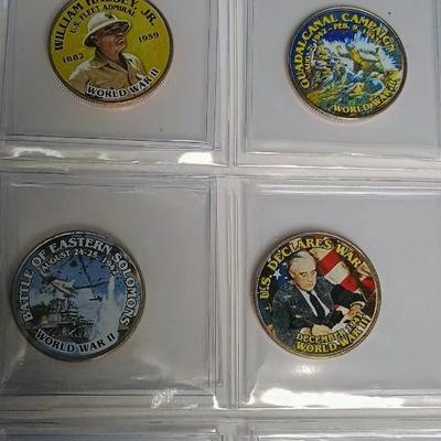 WWII COLORIZED KENNEDY HALF DOLLARS