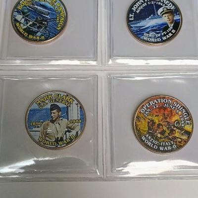 WWII COLORIZED KENNEDY HALF DOLLARS