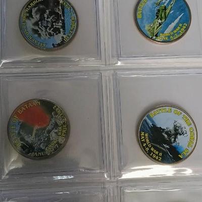WWII COLORIZED KENNEDY HALF DOLLARS
