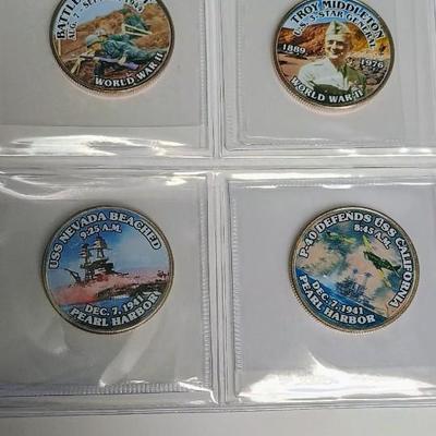 WWII COLORIZED KENNEDY HALF DOLLARS