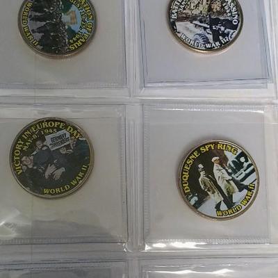 WWII COLORIZED KENNEDY HALF DOLLARS
