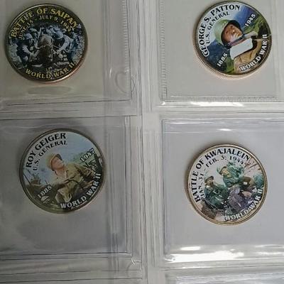 WWII COLORIZED KENNEDY HALF DOLLARS