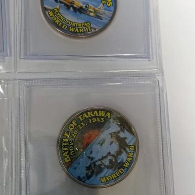 WWII COLORIZED KENNEDY HALF DOLLARS