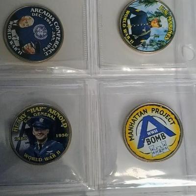 WWII COLORIZED KENNEDY HALF DOLLARS
