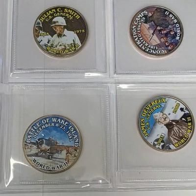 WWII COLORIZED KENNEDY HALF DOLLARS